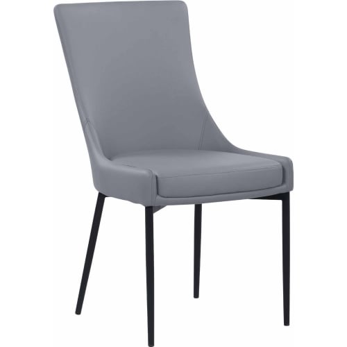 Kelly Dining Chair in Gray Leatherette & Black (Set of 2)